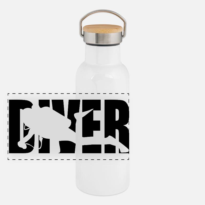 Classic Diver Design – Depth & Adventure Panoramic Thermal Bottle with Bamboo Lid