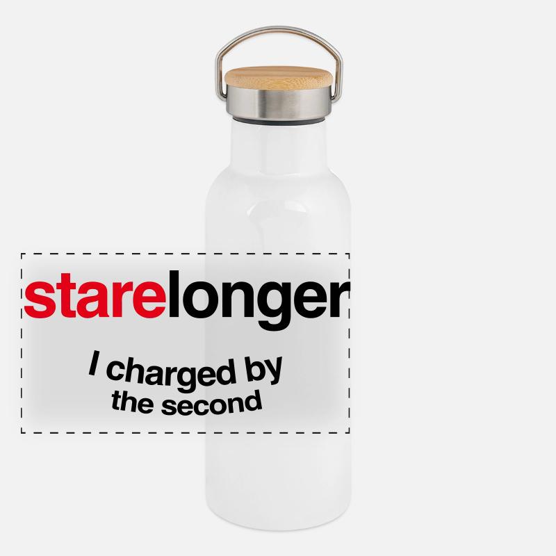 Fixez-vous plus longtemps. Je charge à la seconde ! Gourde isotherme avec bouchon en bambou