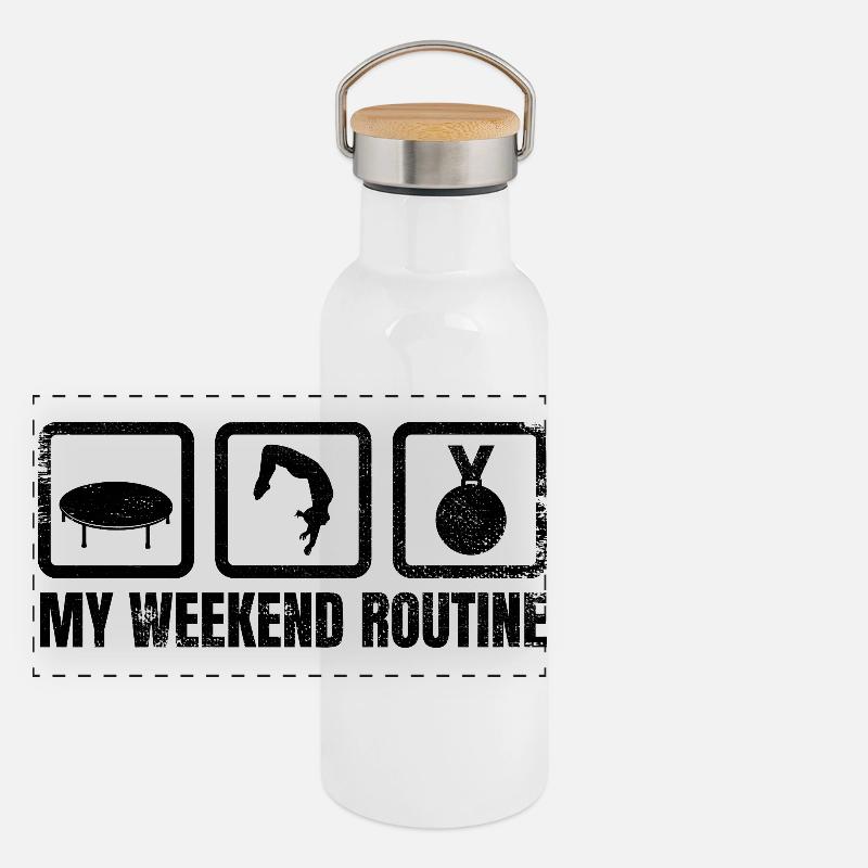 Fun Trampoline Weekend Panoramic Thermal Bottle with Bamboo Lid