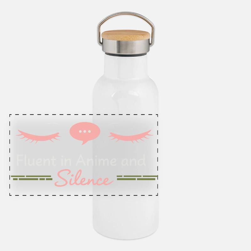 Anime-introvert Weeb Stubenhocker Panorama Thermosflasche mit Bambusdeckel