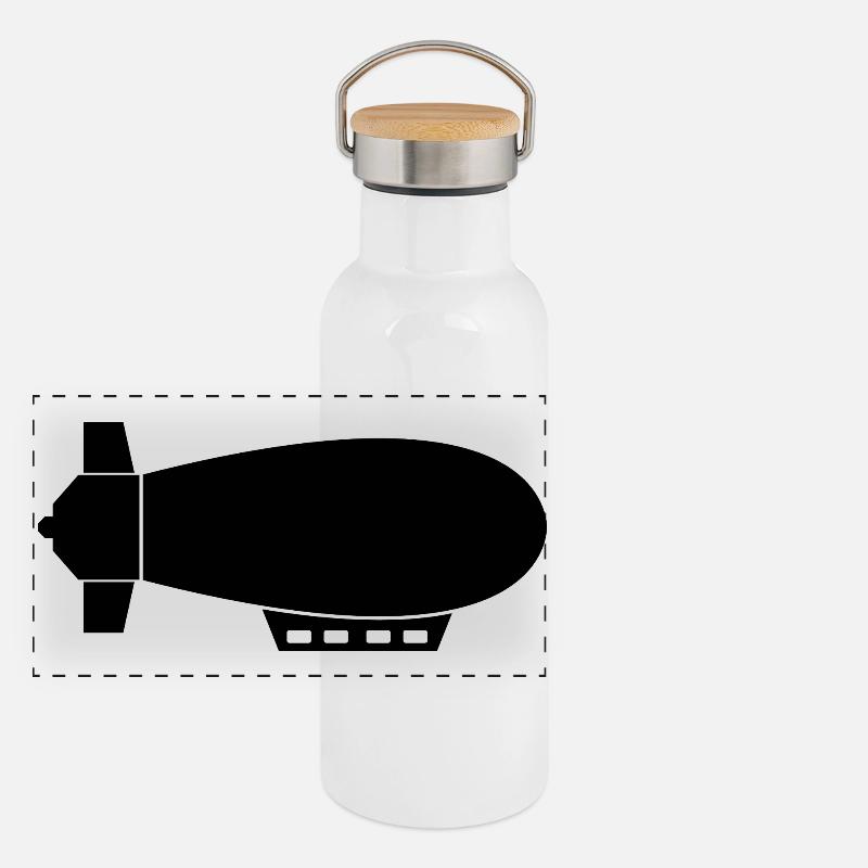 Luftschiff Panorama Thermosflasche mit Bambusdeckel