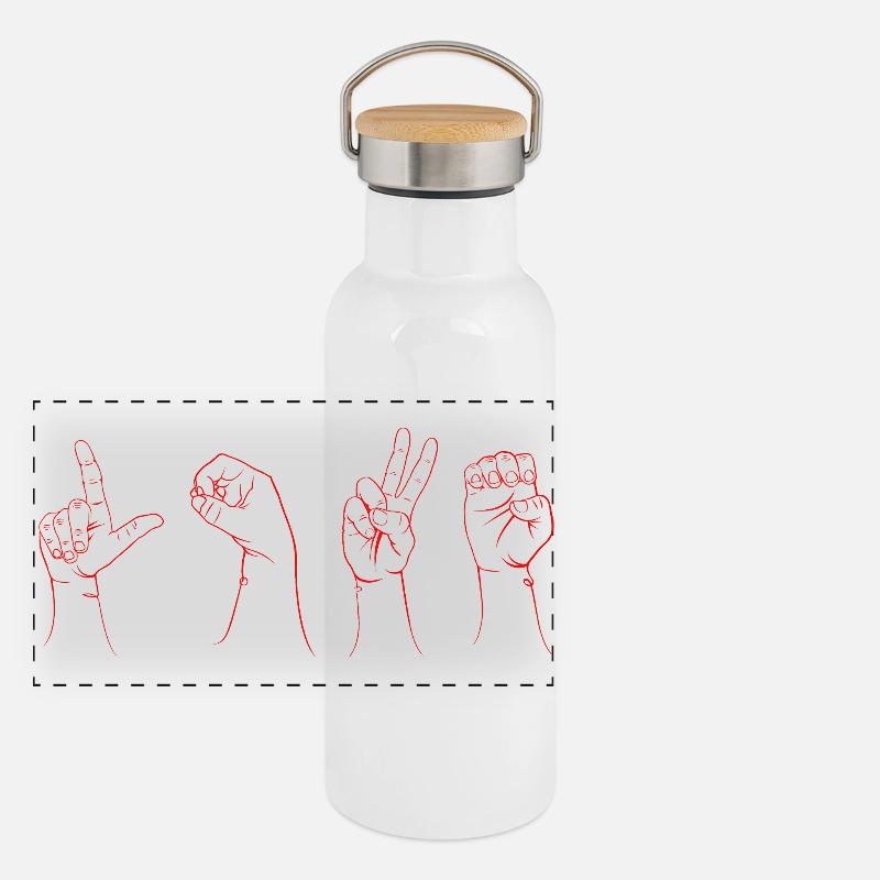 LOVE red LSF Panoramic Thermal Bottle with Bamboo Lid