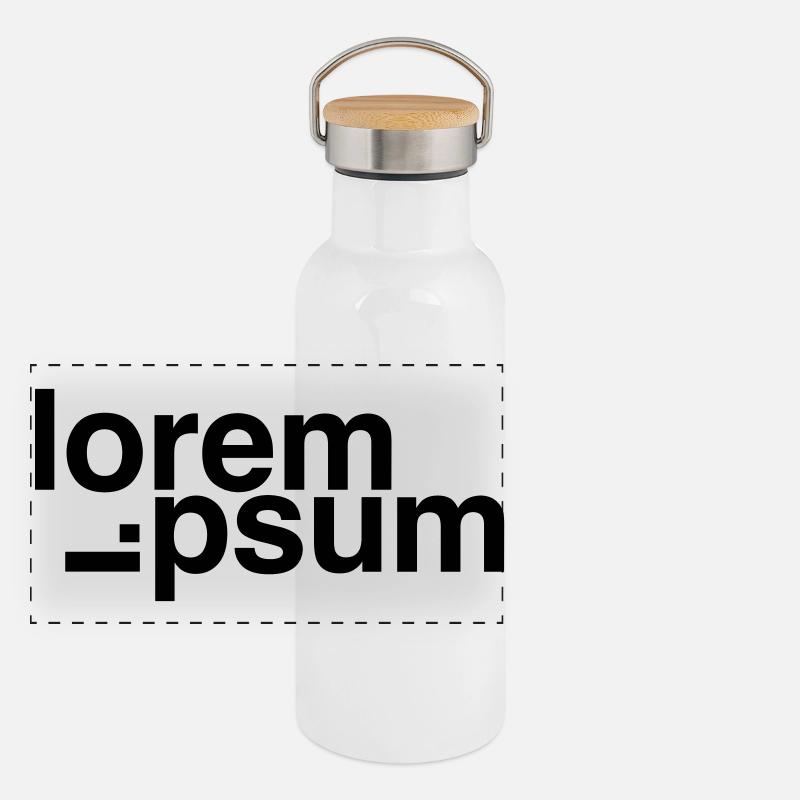 Lorem Ipsum Panorama Thermosflasche mit Bambusdeckel
