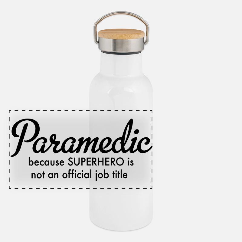 ambulance man - Panoramic Thermal Bottle with Bamboo Lid - white