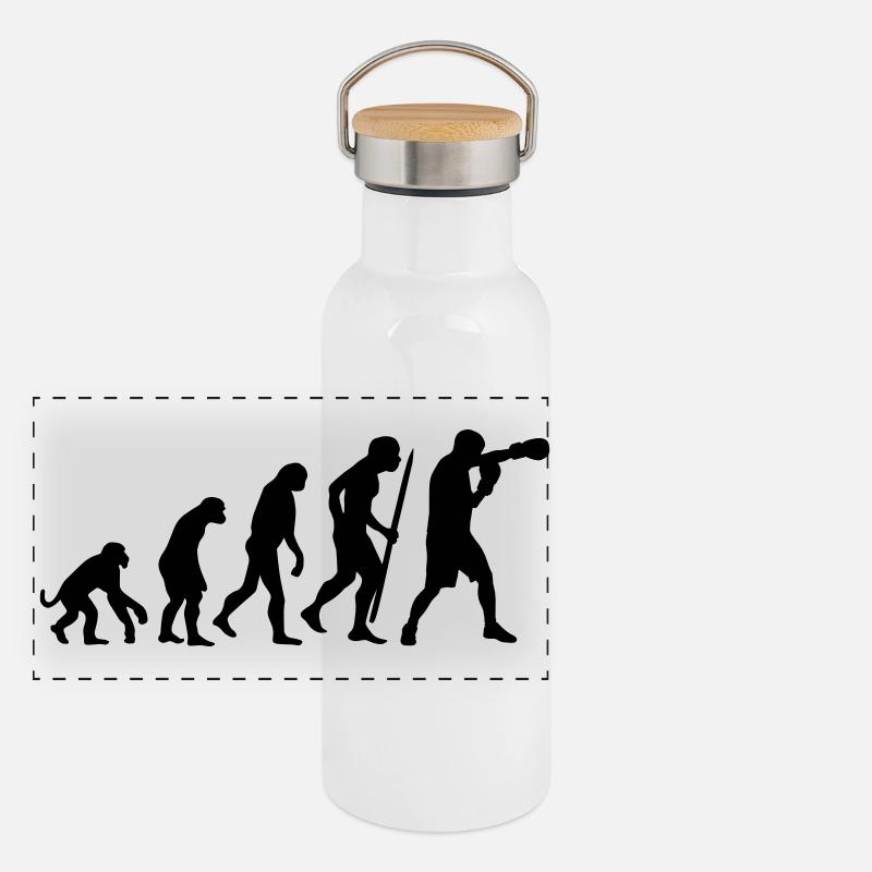 Evolution of boxing Panorama Thermosflasche mit Bambusdeckel