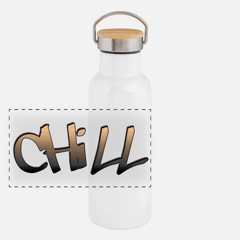 Chill, chill, chill, hang out, switch off Panoramic Thermal Bottle with Bamboo Lid