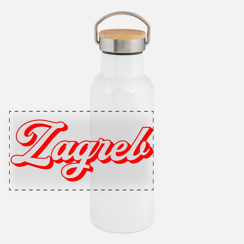 Zagreb Script Retro Panoramic Thermal Bottle with Bamboo Lid