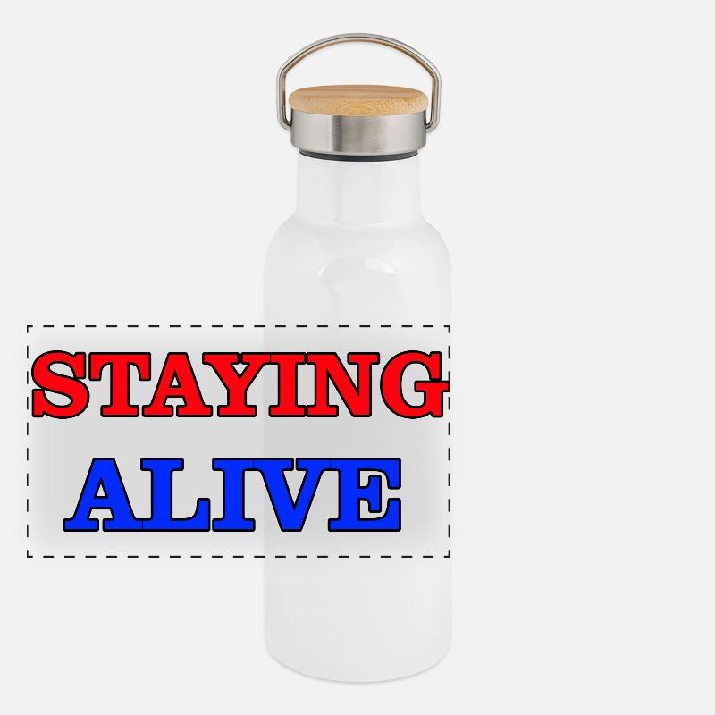 Staying Alive Panoramic Thermal Bottle with Bamboo Lid