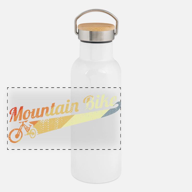 VTT vintage Gourde isotherme avec bouchon en bambou