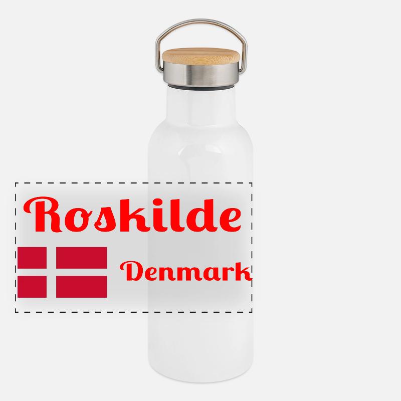 Roskilde Danemark - Imprimés élégants Gourde isotherme avec bouchon en bambou