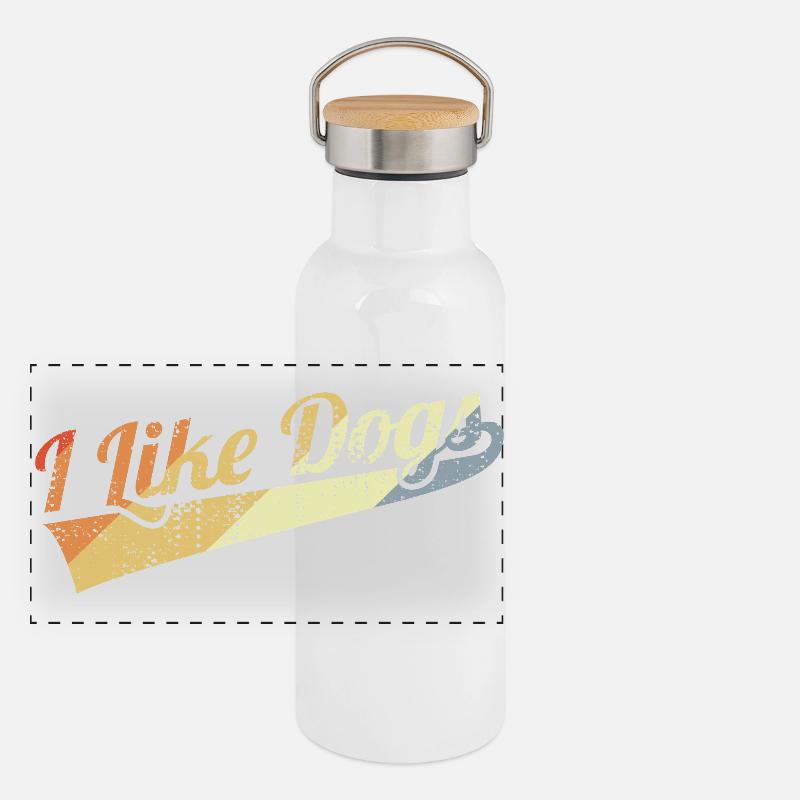 Hundeliebe Panorama Thermosflasche mit Bambusdeckel