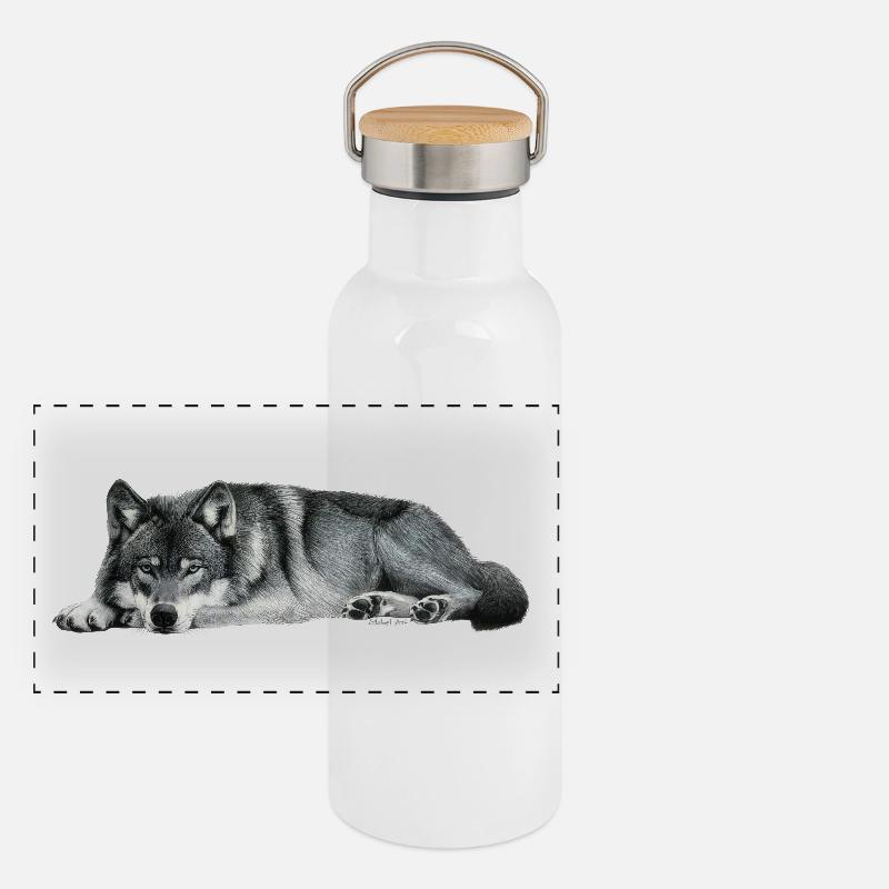 Panorama Thermosflasche mit Bambusdeckel