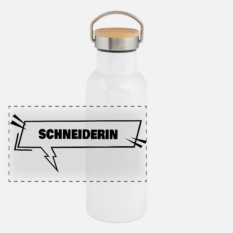 Couturière Gourde isotherme avec bouchon en bambou