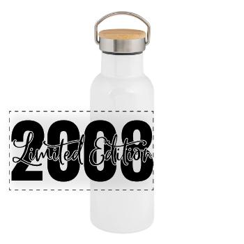 Limited edition 2008 - Panorama Thermosflasche mit Bambusdeckel - Weiß - Vorne
