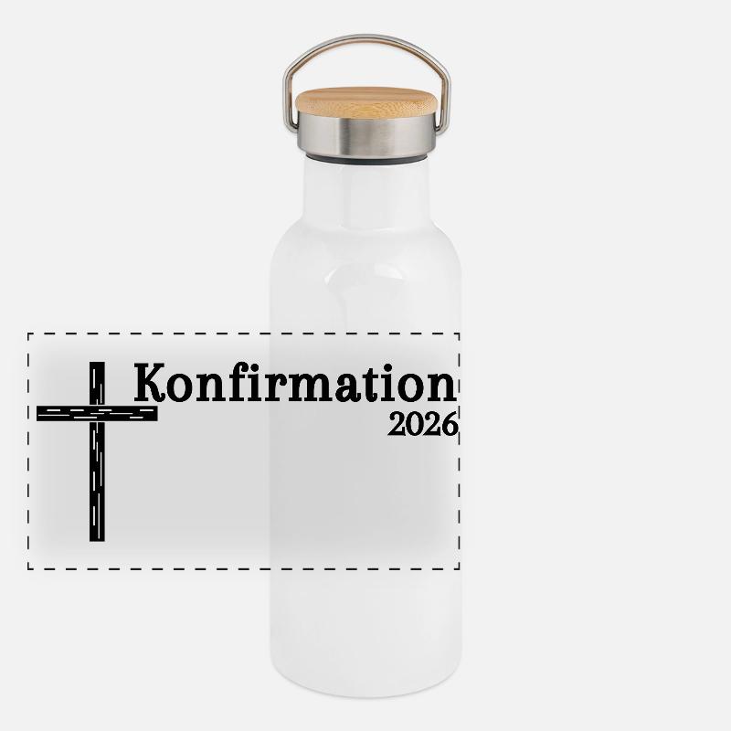 Idées cadeaux pour la Croix de Confirmation 2026 Gourde isotherme avec bouchon en bambou