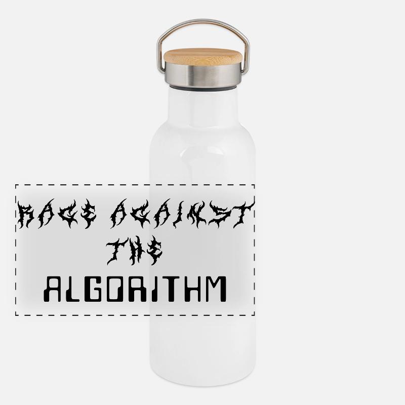 Rage against the Algorithm Panoramic Thermal Bottle with Bamboo Lid