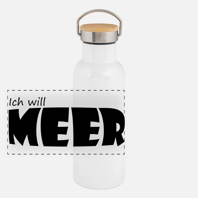ICH WILL MEER Panorama Thermosflasche mit Bambusdeckel