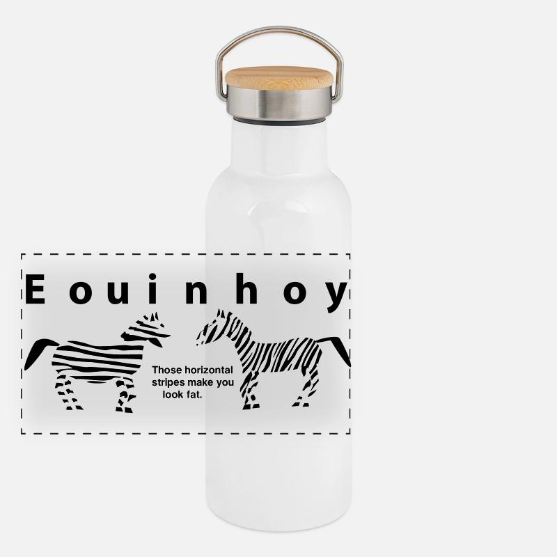 Zebras der Evolutionstheorie - Panorama Thermosflasche mit Bambusdeckel - Weiß