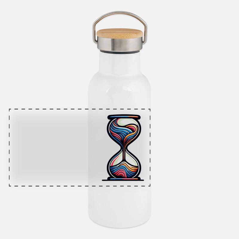 Sablier coloré à l’esthétique moderne Gourde isotherme avec bouchon en bambou