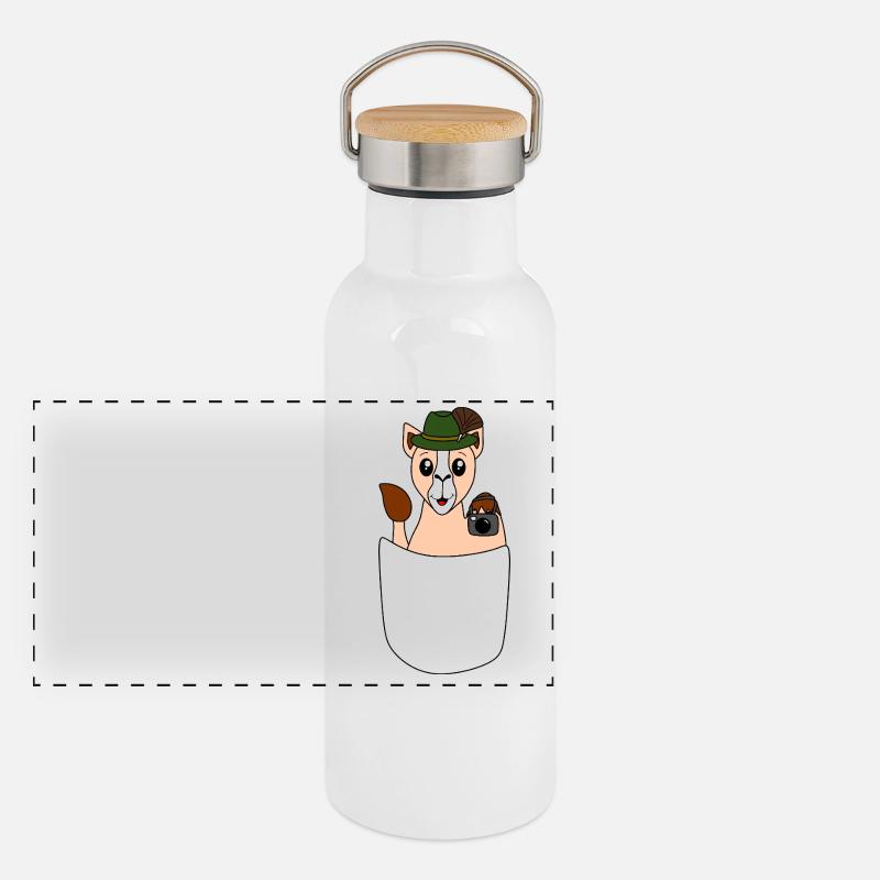 Dromedary in breast pocket Panoramic Thermal Bottle with Bamboo Lid