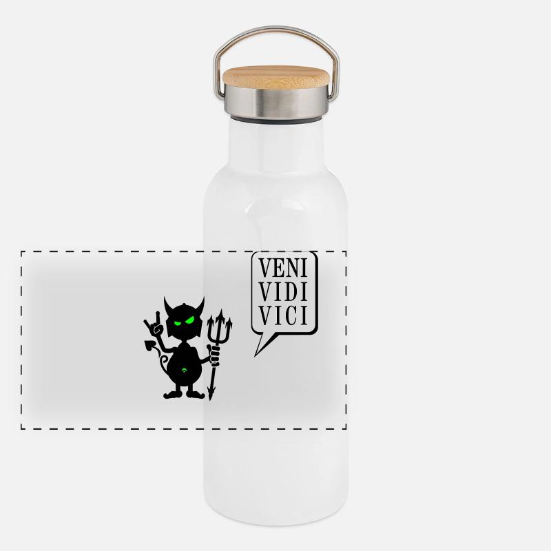 Teufel rocks / devil rocks (2c) Panorama Thermosflasche mit Bambusdeckel