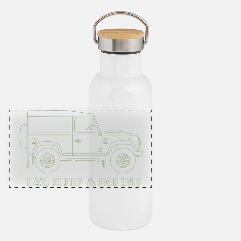 Mangez Sleep Defend Gourde isotherme avec bouchon en bambou