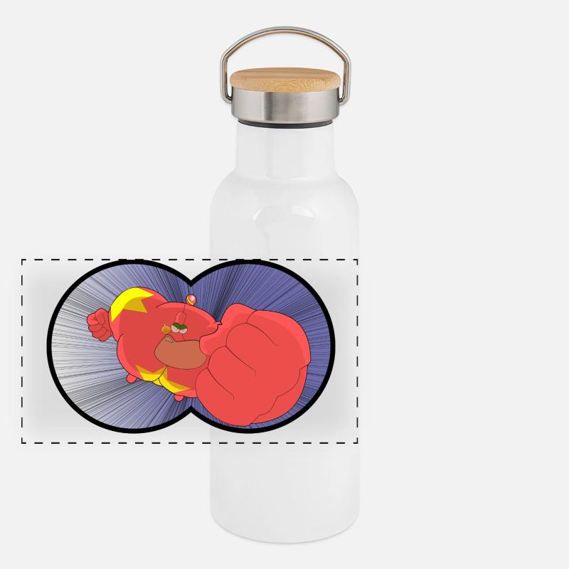 Captain Biceps Panoramic Thermal Bottle with Bamboo Lid