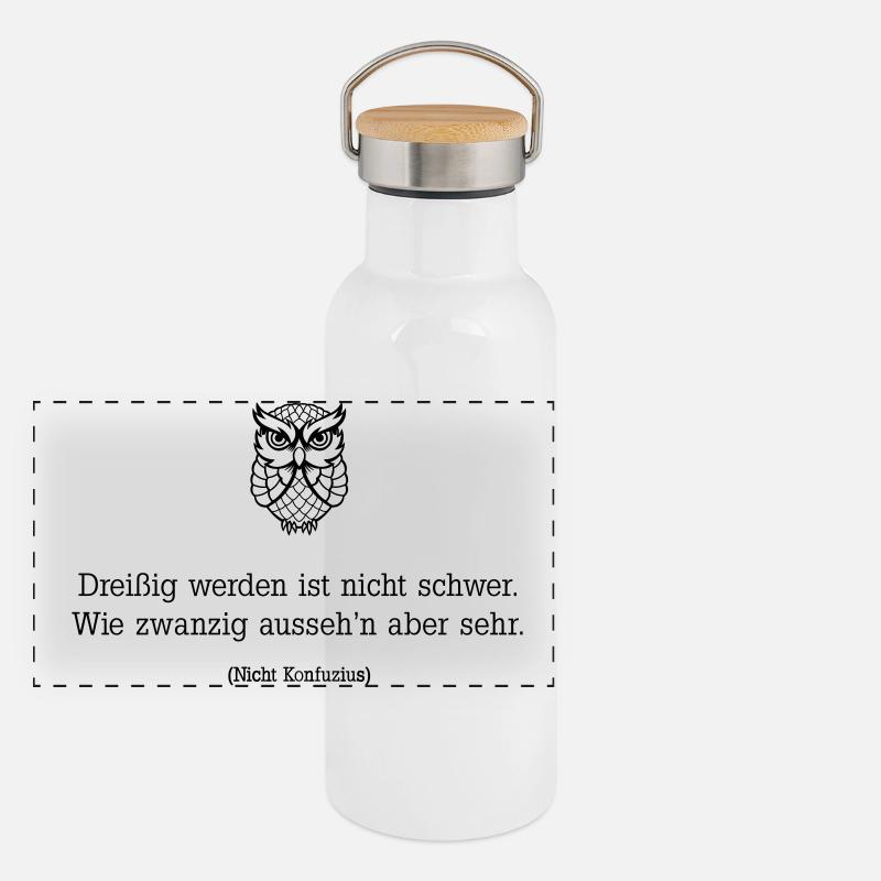 Trente ans, ce n’est pas difficile Gourde isotherme avec bouchon en bambou