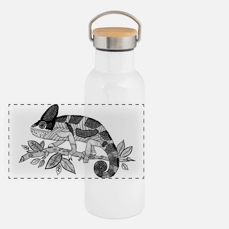 Chameleon Gourde isotherme avec bouchon en bambou