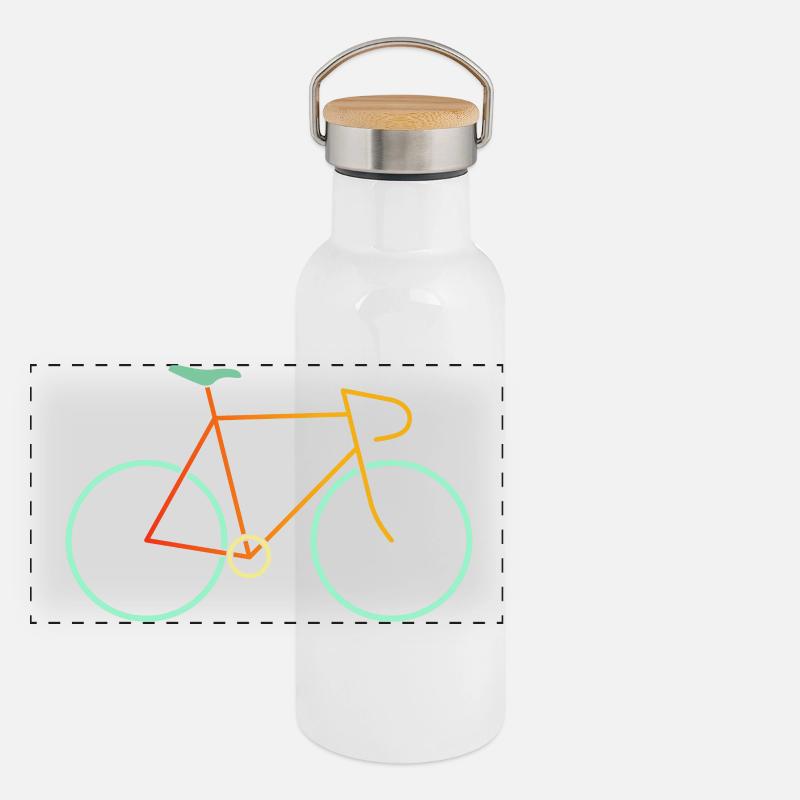 Vélo de course coloré Gourde isotherme avec bouchon en bambou