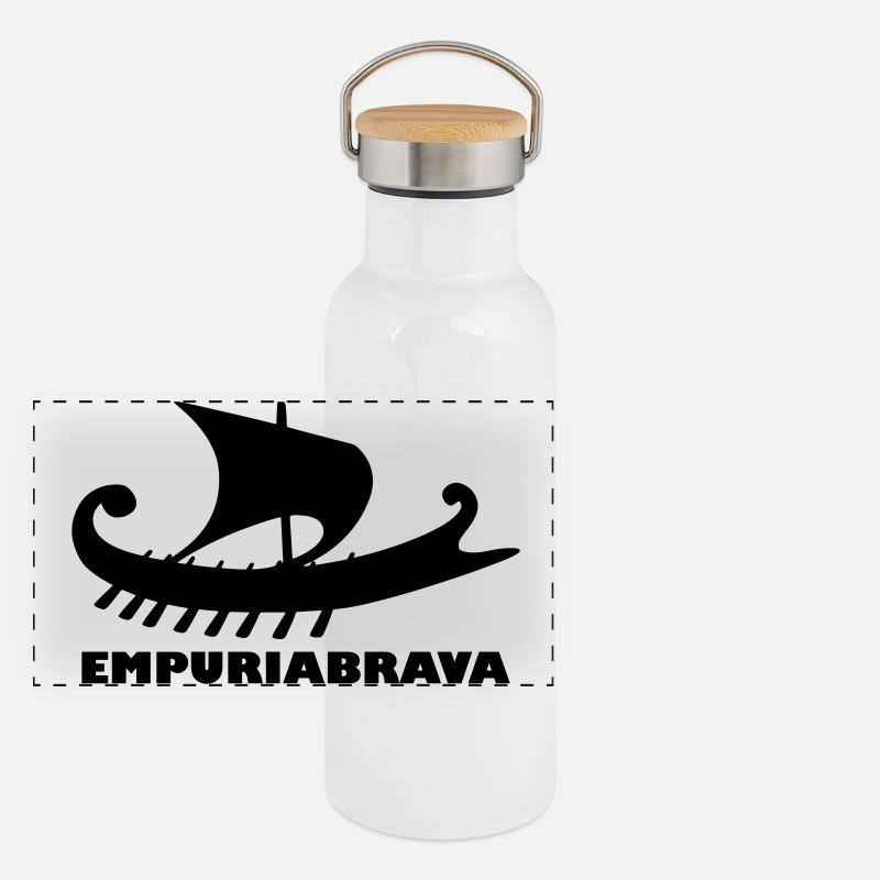 Schiff Empuriabrava Panorama Thermosflasche mit Bambusdeckel