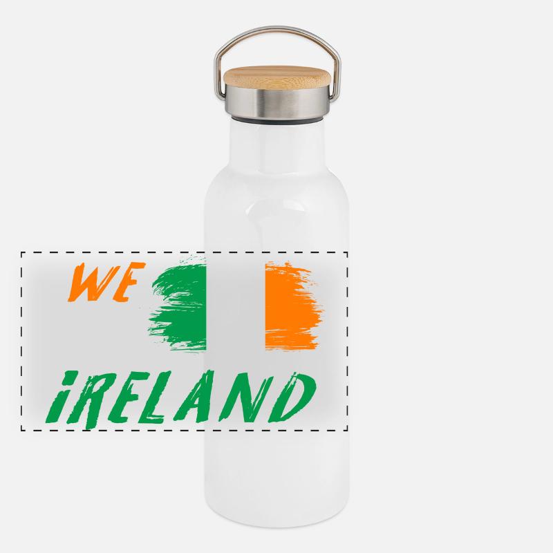 Nous sommes la conception des drapeaux d'Irlande Gourde isotherme avec bouchon en bambou