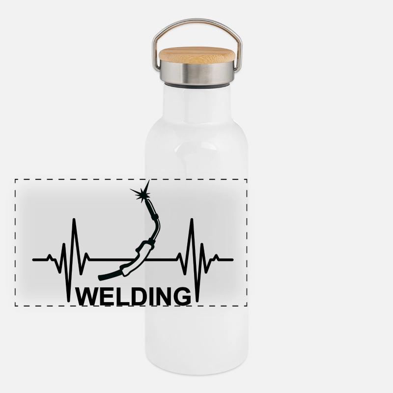 Soudage, ECG, palpitations Gourde isotherme avec bouchon en bambou
