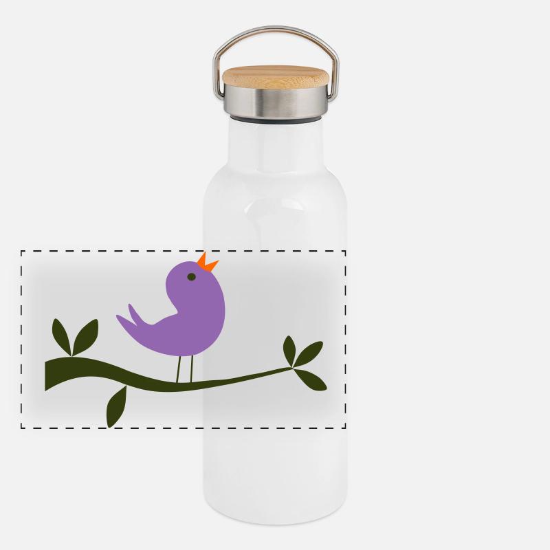 Vogel Panorama Thermosflasche mit Bambusdeckel