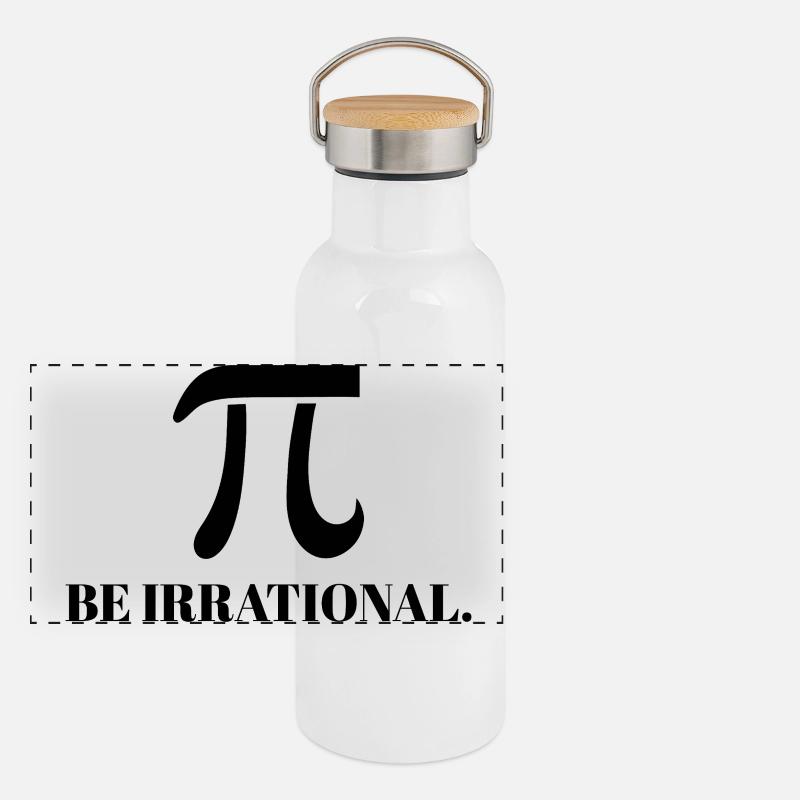 PI - Sei irrational - Schwarz Panorama Thermosflasche mit Bambusdeckel