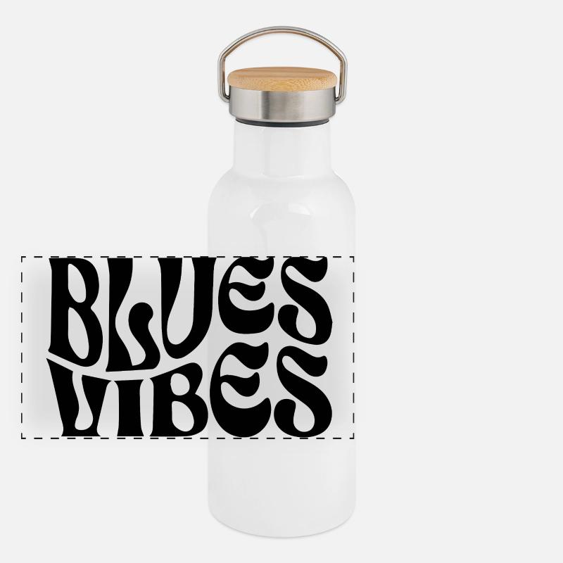 Vibrations Blues Gourde isotherme avec bouchon en bambou
