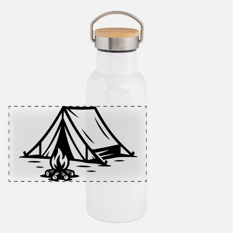 Feu de camp sous tente Gourde isotherme avec bouchon en bambou