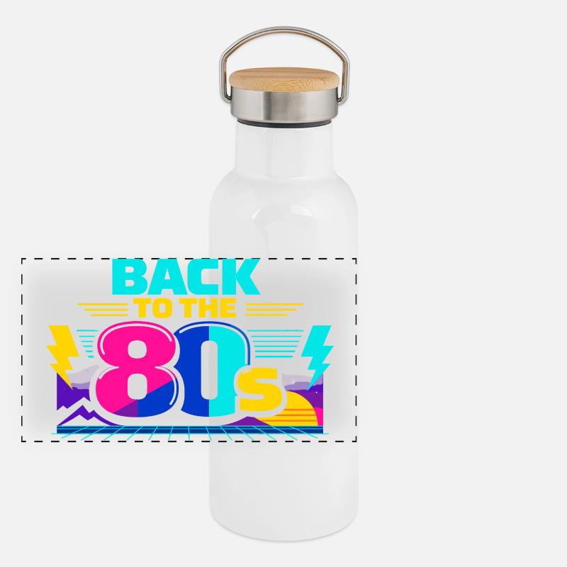 Back to the 80s Neon Panoramic Thermal Bottle with Bamboo Lid