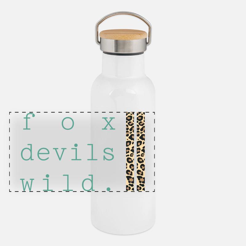 Diable Renard Léopard sauvage Gourde isotherme avec bouchon en bambou