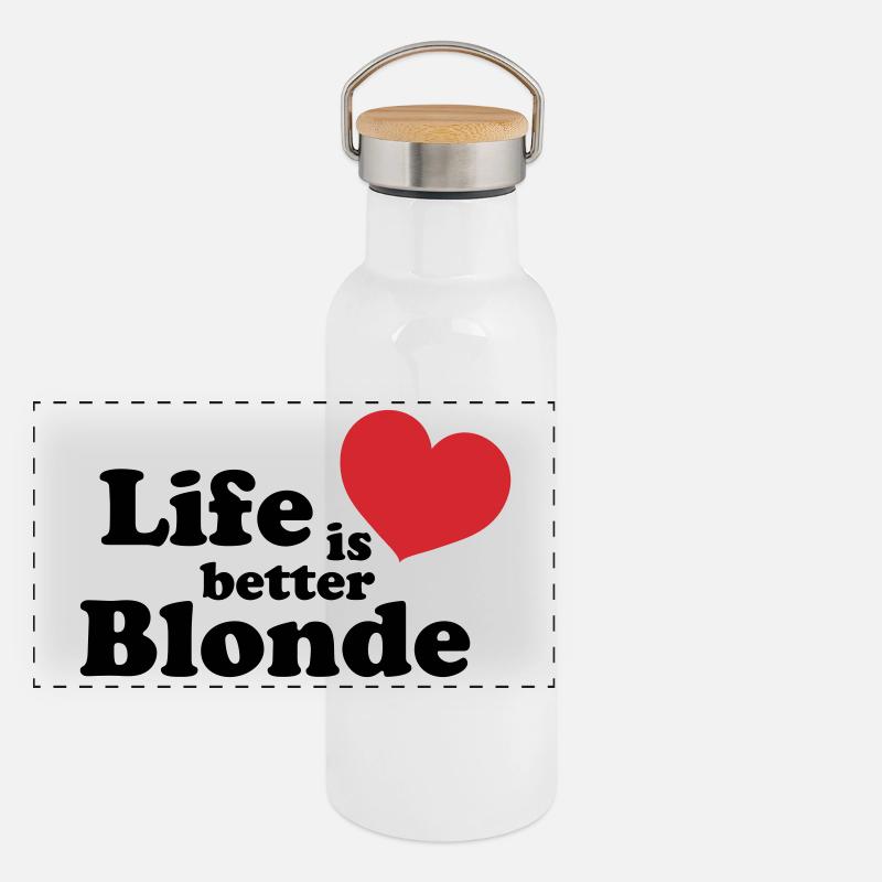 Blonde Life Panorama Thermosflasche mit Bambusdeckel