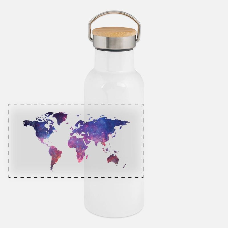 La Terre de nuit Gourde isotherme avec bouchon en bambou