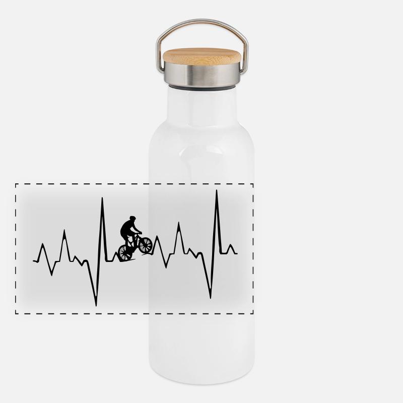 VTT Rythme cardiaque Gourde isotherme avec bouchon en bambou