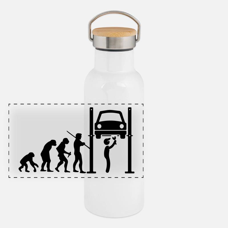 Mechaniker Evolution Panorama Thermosflasche mit Bambusdeckel