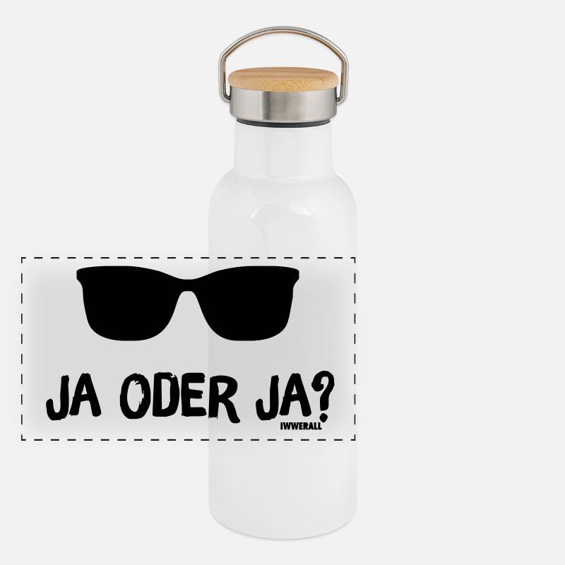 Ja oder Ja? Panorama Thermosflasche mit Bambusdeckel