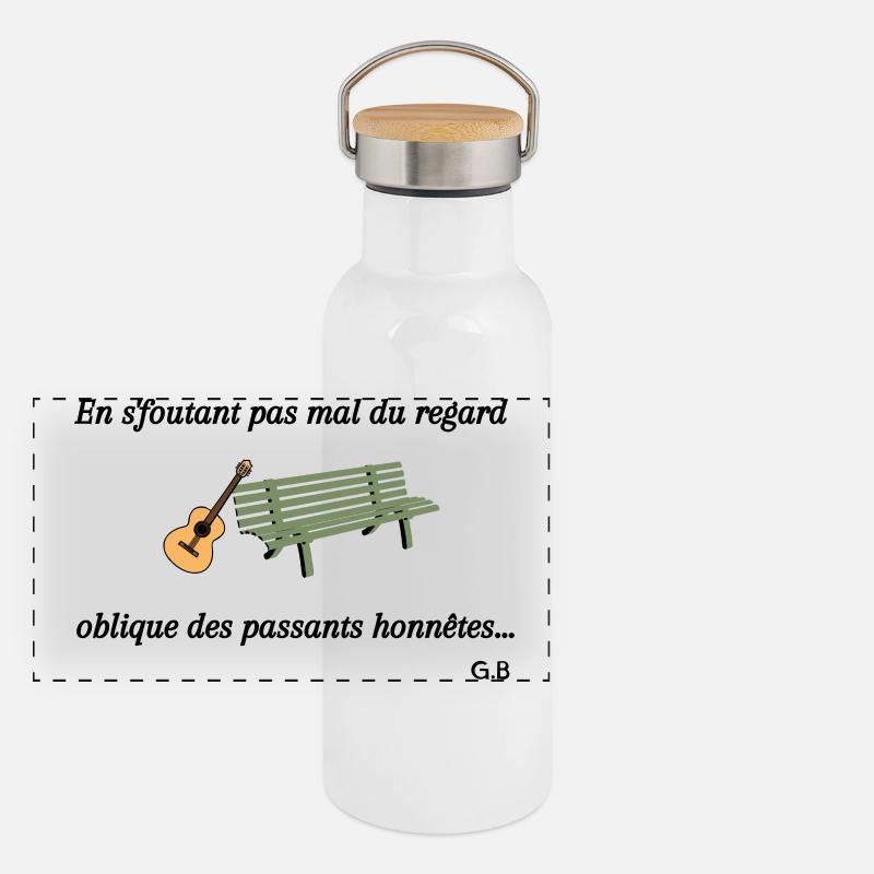 Les bancs publics Gourde isotherme avec bouchon en bambou