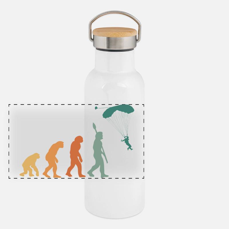 Evolution Retro Paragliding Panoramic Thermal Bottle with Bamboo Lid
