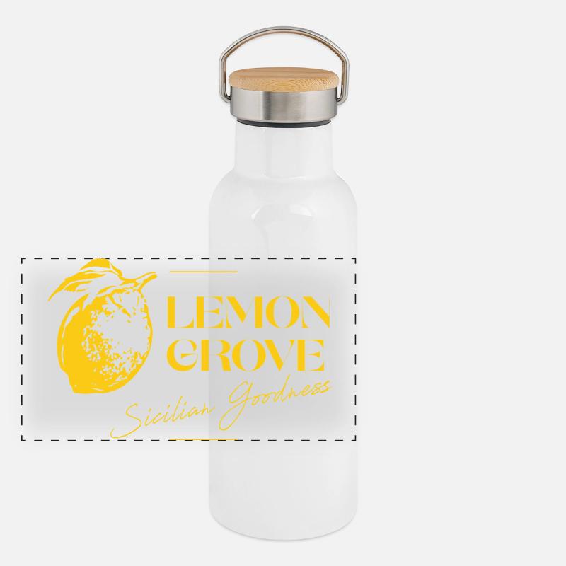 Illustration de citronnier sicilien Gourde isotherme avec bouchon en bambou