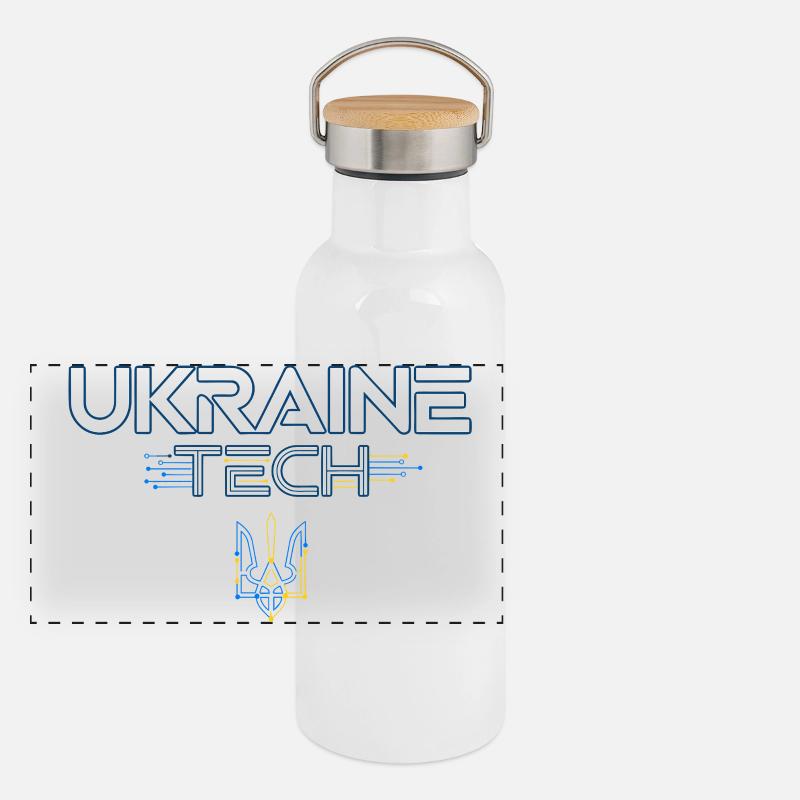Ukraine Tech Crest Circuit Gourde isotherme avec bouchon en bambou