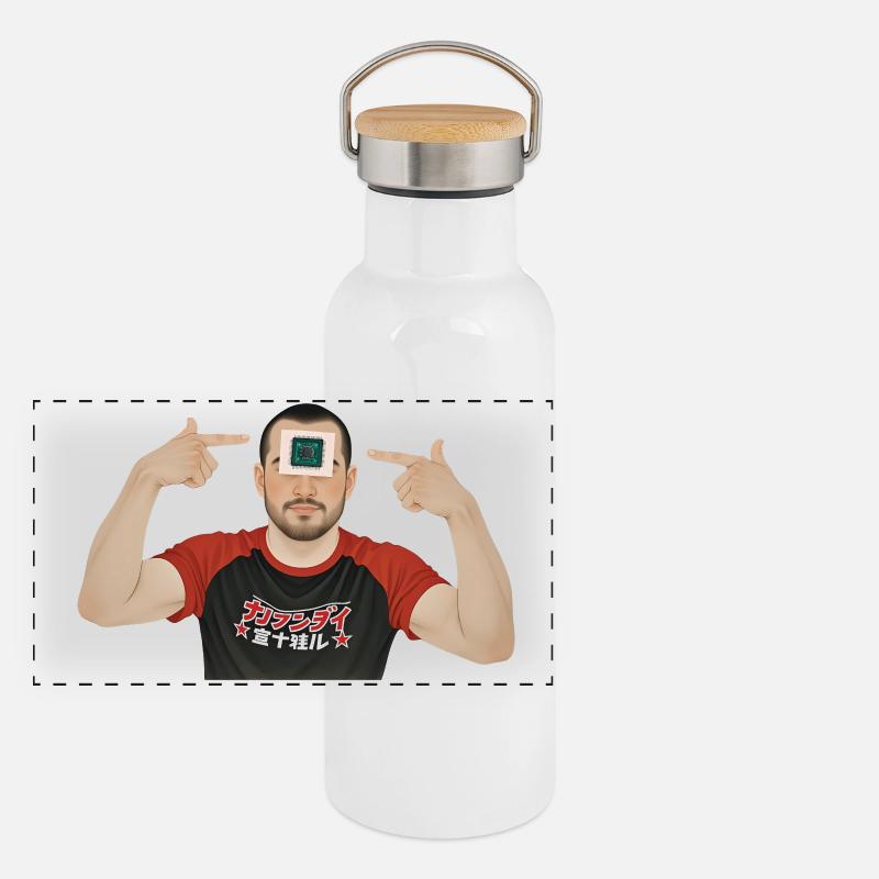 BRAIN PROCESSOR - geek & scifi Gourde isotherme avec bouchon en bambou