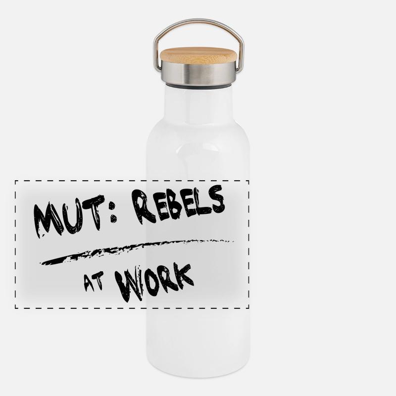 MUT Rebels schwarz Panorama Thermosflasche mit Bambusdeckel
